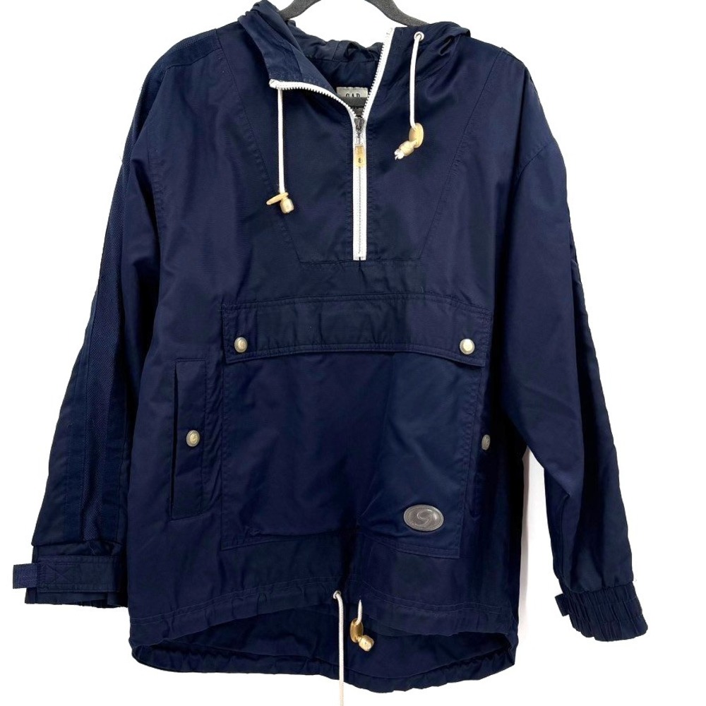 VTG Gap Anorak Jacket Size S Navy 90s Y2K Pullover Windbreaker Gorpcore Utility